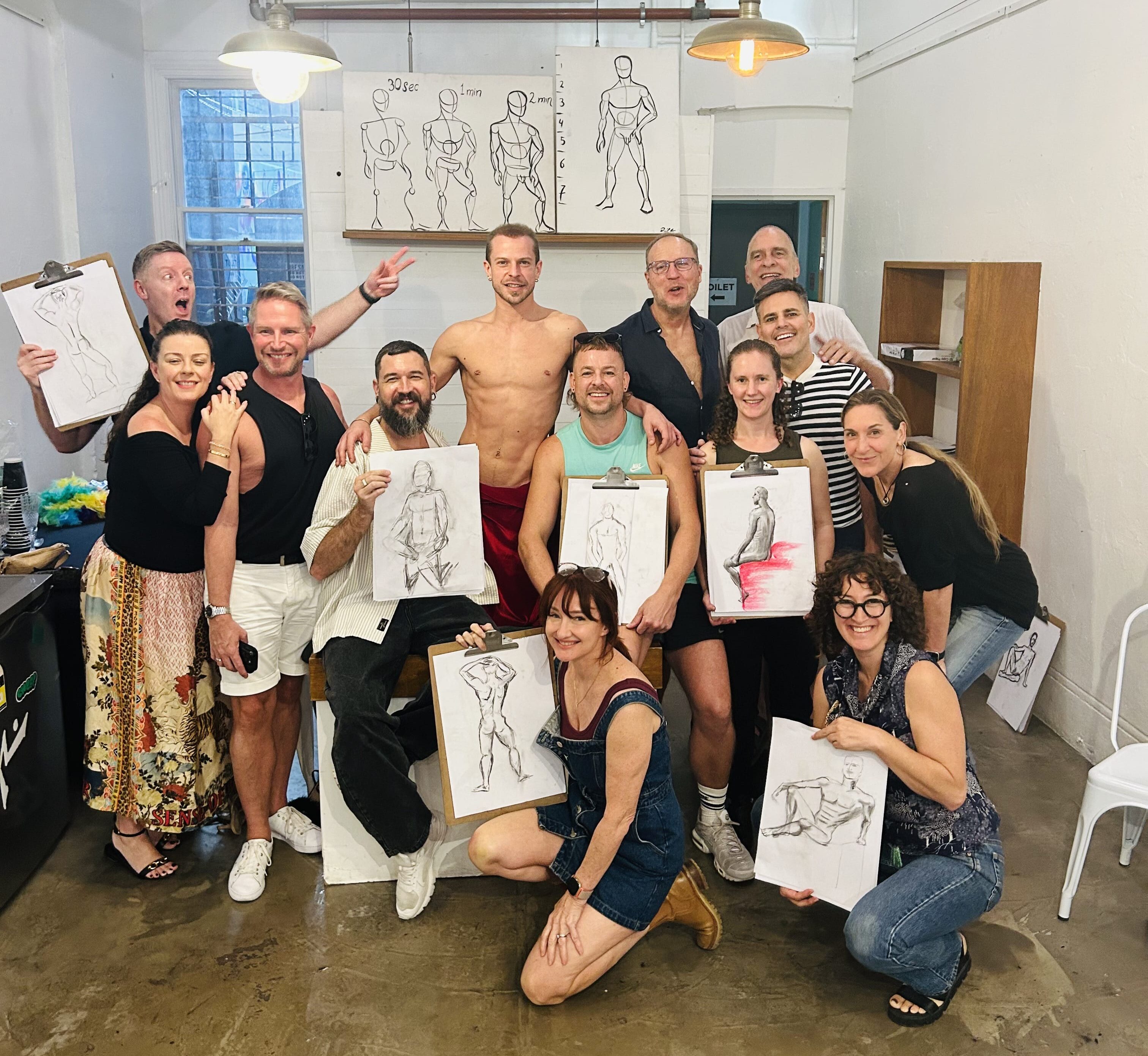Live model drawing Member social, April 2025